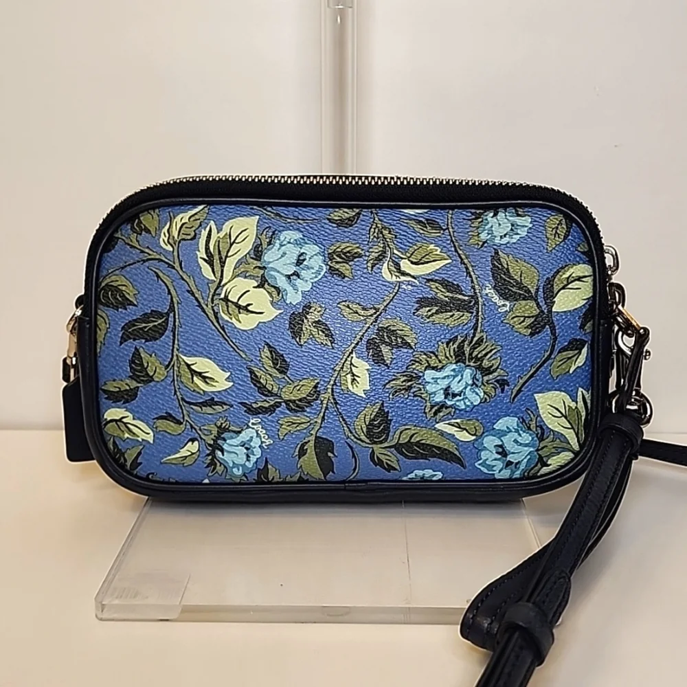 Coach Sadie Slate Sleeping Rose Crosabody Bag - Picture 4 of 14